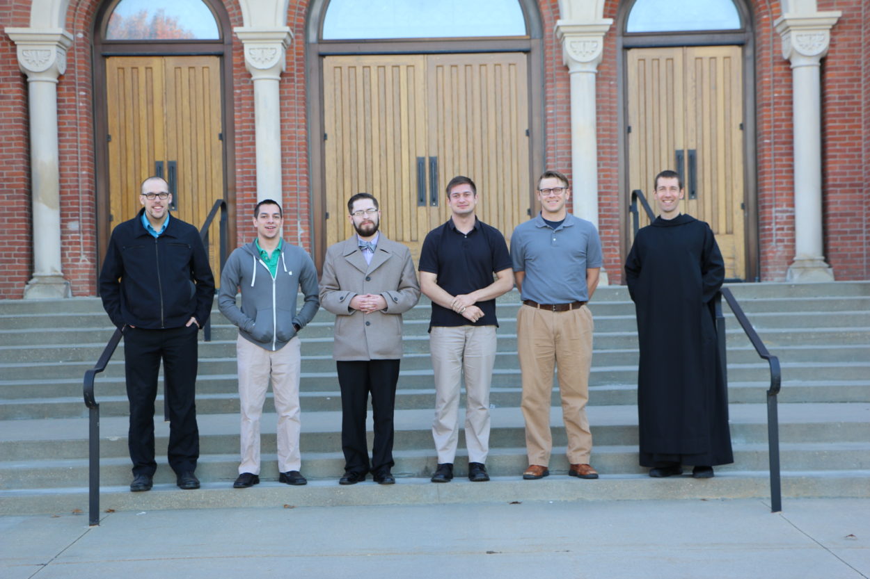 5 young men discerning their vocation at Conception Abbey.