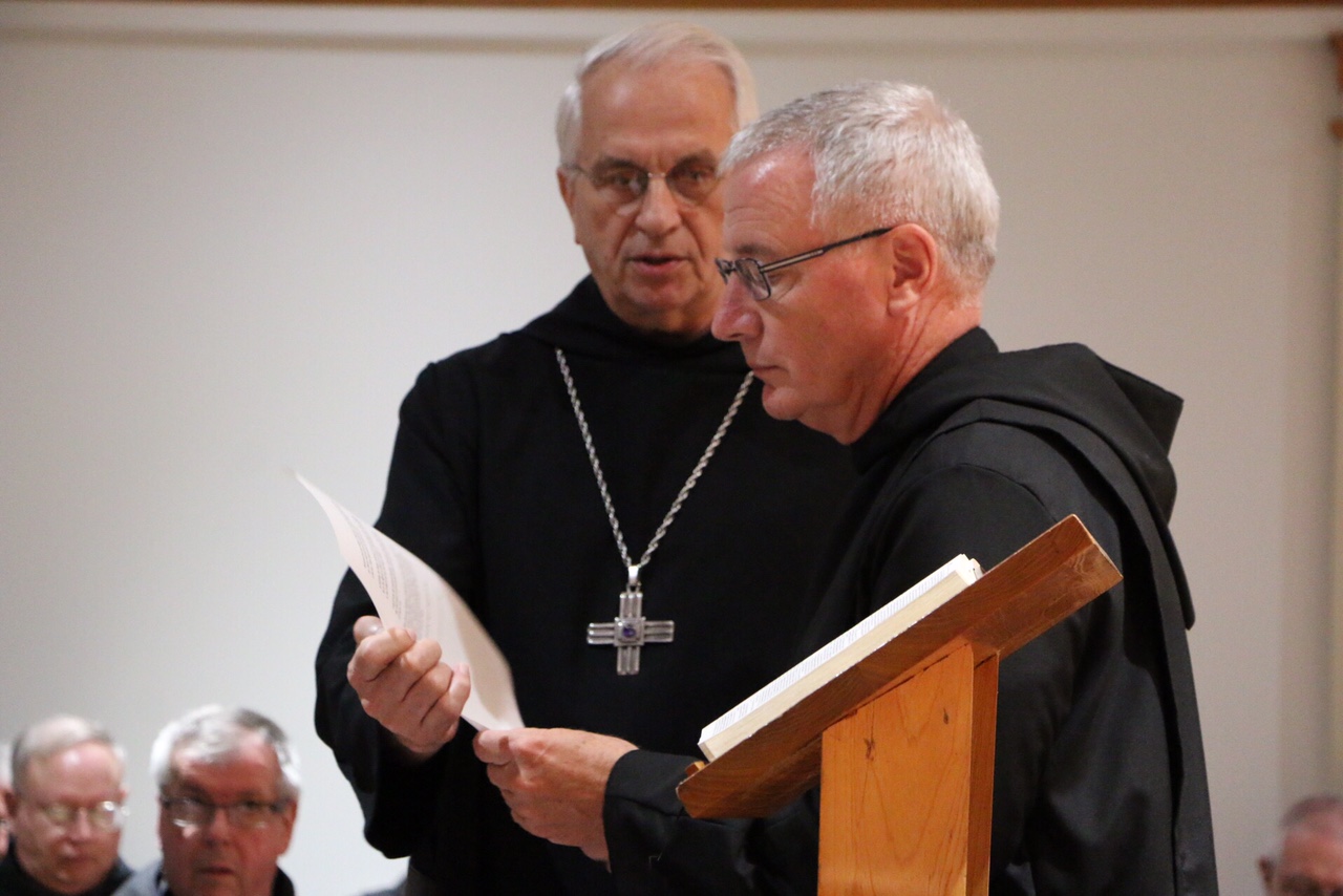 Abbot Benedict takes the oath of abbatial office.