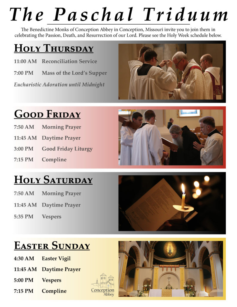 Paschal Triduum schedule